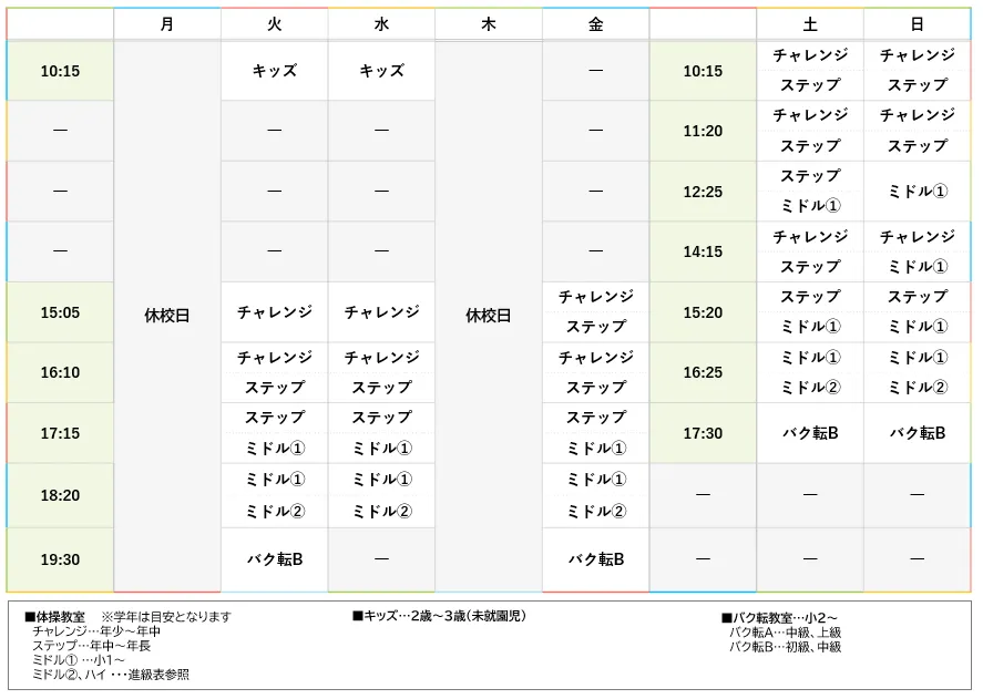 週間スケジュール